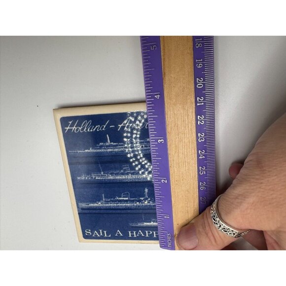 Holland America Line Blue & White 4×4 Tile Sail A Happy Ship - Picture 4 of 4